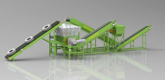 5000kg/Hr Used Tire Recycling Machine for Waste OTR Truck Tyre Car Tire Shredding Plant